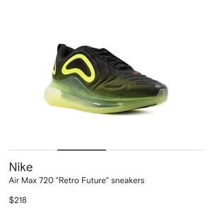 Nike Kids Air Max 720 Retro Future Black and Green Shoes